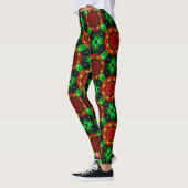 Leggings Floral Modern Boho Elegant Abstract Pattern #504 (Gauche)
