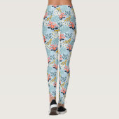 Leggings Floral moderne sur bleu (Dos)