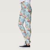 Leggings Floral moderne sur bleu (Gauche)