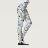 Leggings Floral moderne sur bleu (Droite)