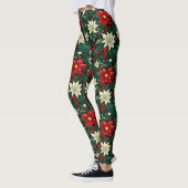 Leggings Floral Motif de Noël (Gauche)