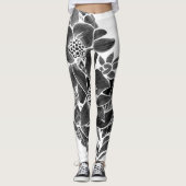 Leggings Floral noir blanc (Devant)