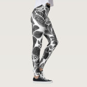 Leggings Floral noir blanc (Droite)