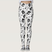 Leggings Floral, noir et blanc (Devant)