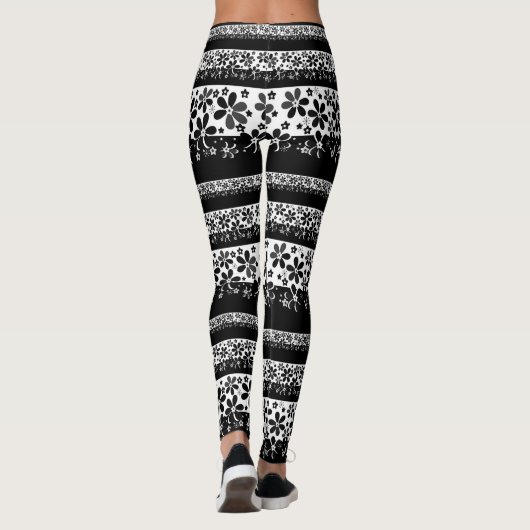 Leggings Floral noir et blanc (Dos)