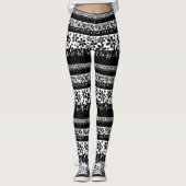 Leggings Floral noir et blanc (Devant)