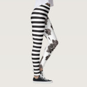 Leggings Floral noir et blanc de rose à doses égales de (Droite)