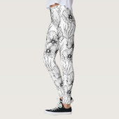 Leggings Floral noir et blanc moderne (Gauche)