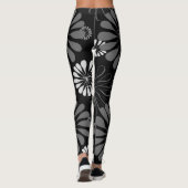 Leggings Floral noir et blanc rétro (Dos)