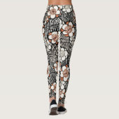 Leggings Floral noir et rouge japonais (Dos)
