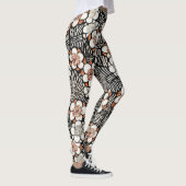 Leggings Floral noir et rouge japonais (Droite)