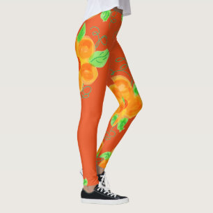 Leggings Floral Orange brillant