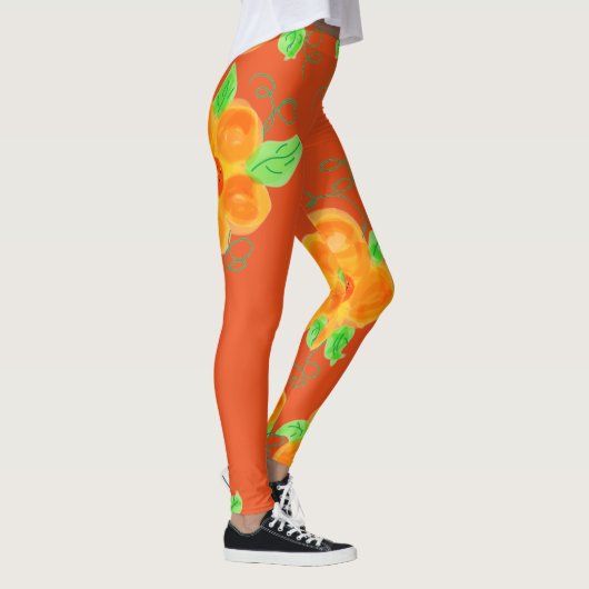 Leggings Floral Orange brillant (Droite)