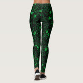 Leggings Floral pattern.01.FR.Green Black BG (Dos)