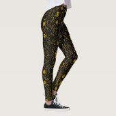 Leggings Floral pattern.03.FR.Yellowx4 Black BG (Droite)