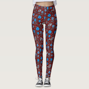 Leggings Floral pattern.04.FR.Bluex4 DR BG