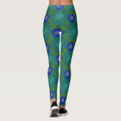 Leggings Floral pattern.05.FR.Bluex4b Green BG (Dos)