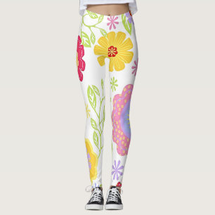 Leggings Floral Pop Art Motif