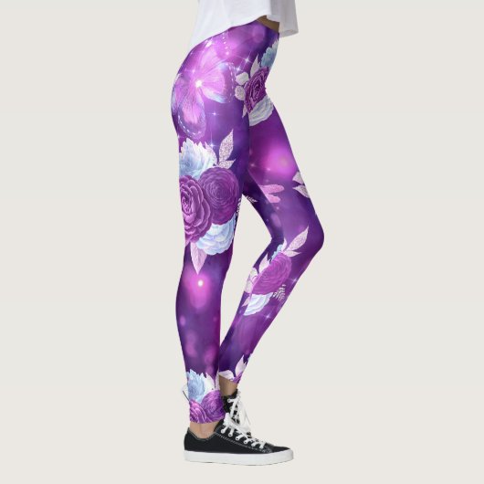 Leggings Floral pourpre (Droite)