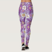 Leggings Floral pourpre, jaune et magenta (Dos)