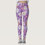 Leggings Floral pourpre, jaune et magenta (Devant)