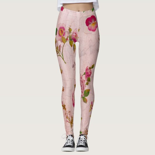 Leggings Floral rose antique (Devant)