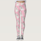 Leggings Floral rose blanc et rose (Devant)