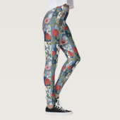 Leggings Floral rose bleu Jean Denim Patchwork Retro (Droite)