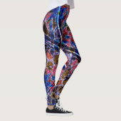 Leggings Floral rose bleu pourpre #5 (Droite)