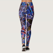 Leggings Floral rose bleu pourpre #5 (Dos)
