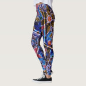 Leggings Floral rose bleu pourpre #5 (Gauche)