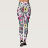 Leggings Floral rose du jardin australien (Dos)