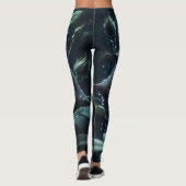 Leggings Floral Rose noir (Dos)