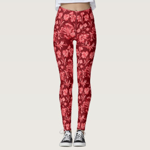 Leggings Floral rose rétro sur le marron