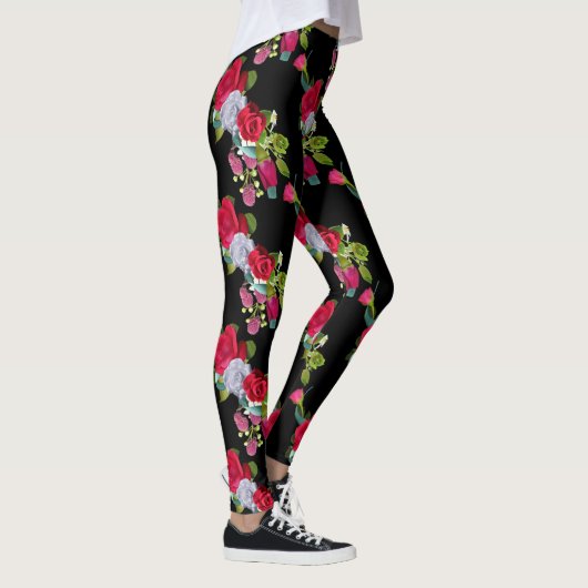Leggings Floral rose rouge (Droite)
