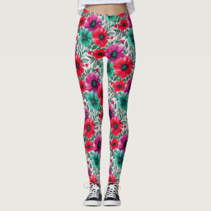 Leggings Floral rustique mode rétro motif