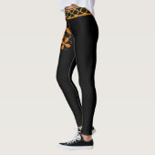 Leggings Floral Rustique rétro Vintage Black Brown (Gauche)
