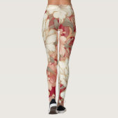 Leggings Floral rustique vintage élégant rouge (Dos)