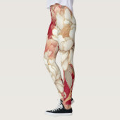 Leggings Floral rustique vintage élégant rouge (Gauche)
