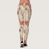 Leggings Floral seamless pattern flowers, birds, butterfly (Dos)