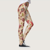 Leggings Floral seamless pattern flowers, birds, butterfly (Droite)