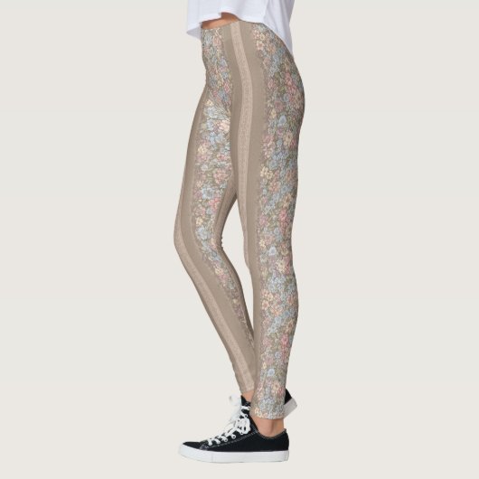 Leggings Floral Stripes Pattern – Elegant Repeating (Gauche)