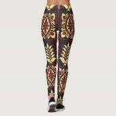 Leggings Floral tribal : Élégance Motif Vintage (Dos)