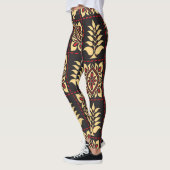 Leggings Floral tribal : Élégance Motif Vintage (Gauche)