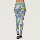 Leggings Floral tropical, Botanique, lilas, vert, rose, fl (Dos)