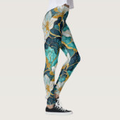 Leggings Floral Turquoise or bleu japonais (Droite)