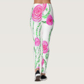 Leggings Floral vert et rose (Dos)