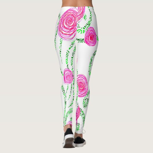 Leggings Floral vert et rose (Dos)
