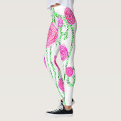 Leggings Floral vert et rose (Gauche)