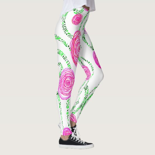 Leggings Floral vert et rose (Droite)